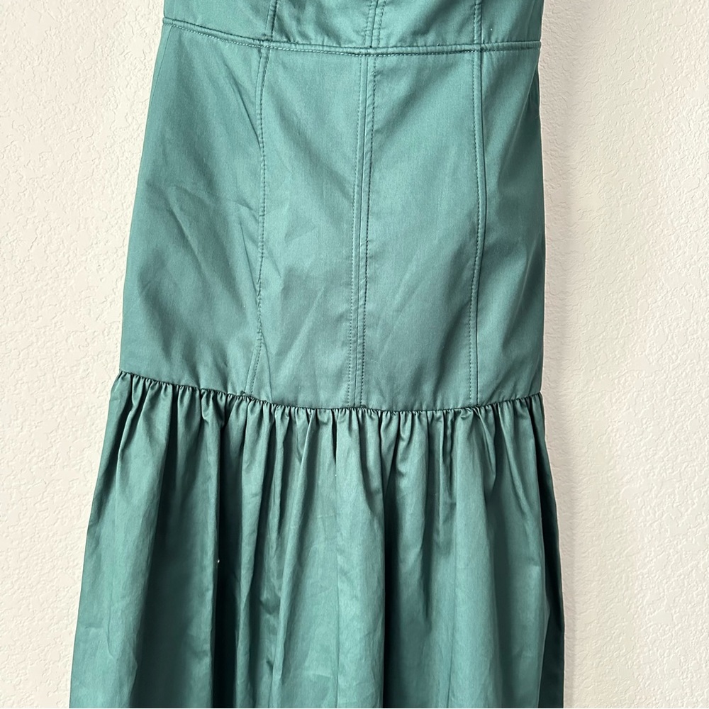 New $119 Zara Green Midi Dress with Topstitching 2550/335 Small - Picture 10 of 14